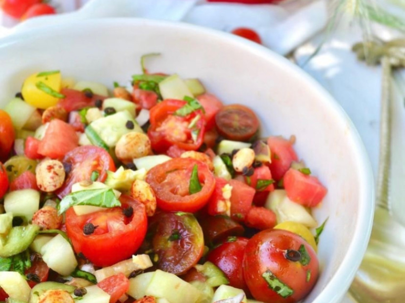 Salade grecque aux tomates cerise